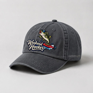 Weekend Hooker Custom Largemouth Bass Embroidered Hat, Surfing Bass Fishing Cap - 1