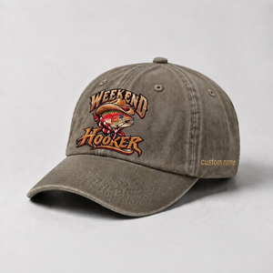 Weekend Hooker Rainbow Trout Embroidered Hat Custom Name Fishing Gift - 6