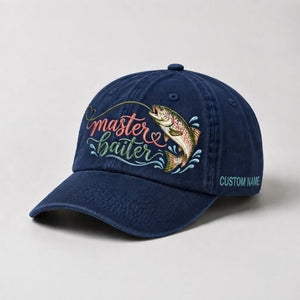Master Baiter Trout Embroidered Hat, Custom Name Fishing Hat for Women - 3