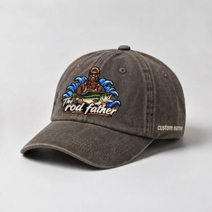 The Rod Father Hat Custom Name Largemouth Bass Embroidered Hat - 5