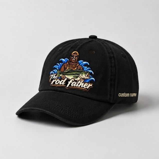 The Rod Father Hat Custom Name Largemouth Bass Embroidered Hat