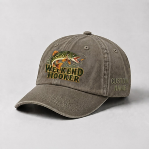 Weekend Hooker Custom Name Pike Embroidered Hat, Funny Pike Fisherman Gift - 6