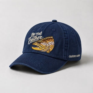 The Rod Father Trout Embroidered Hat, Custom Name Fishing Hat For Fisherman - 3