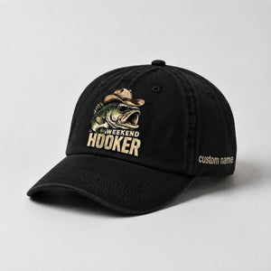 Weekend Hooker Hat Custom Name Largemouth Bass Embroidered Cap - 2