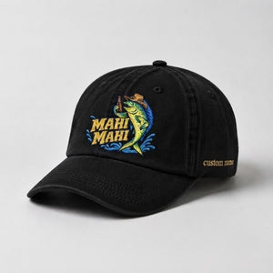 Mahi Mahi Beer Hat Custom Name Embroidered Fishing Cap, Funny Offshore Angler Gift - 2