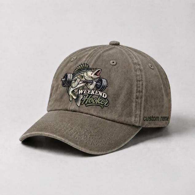 Weekend Hooker Hat Custom Name Striped Bass Fishing Embroidered Hat