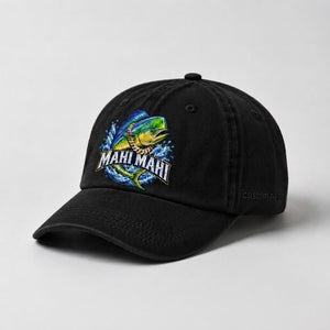 Mahi Mahi Dorado Hat Custom Name Embroidered Fishing Hat, Saltwater Fisherman Gift - 2