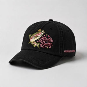 Master Baiter Hat Custom Name Rainbow Trout Embroidered Hat For Women - 2