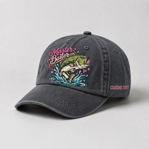 Master Baiter Hat Custom Name Largemouth Bass Embroidered Hat For Woman - 1
