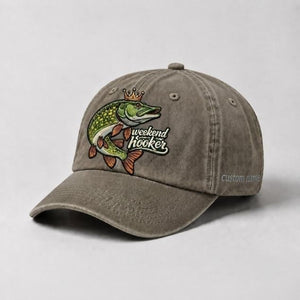 Weekend Hooker Hat Pike Fishing Cap Custom Name Embroidered, Northern Pike Angler Gift - 6