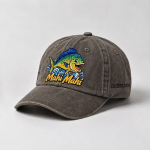 Mahi Mahi Custom Name Embroidered Fishing Hat, Offshore Angler Hat - 5