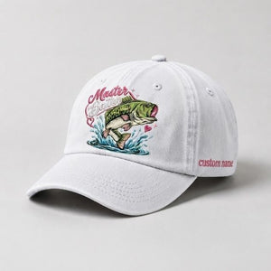 Master Baiter Hat Custom Name Largemouth Bass Embroidered Hat For Woman - 4