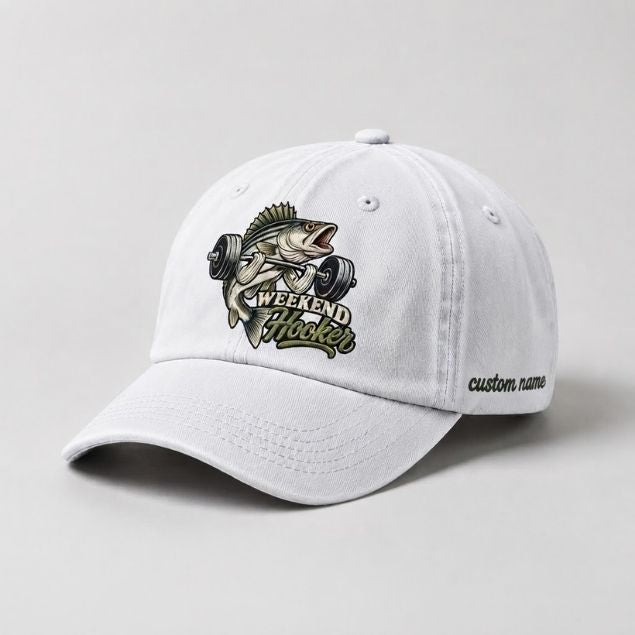 Weekend Hooker Hat Custom Name Striped Bass Fishing Embroidered Hat