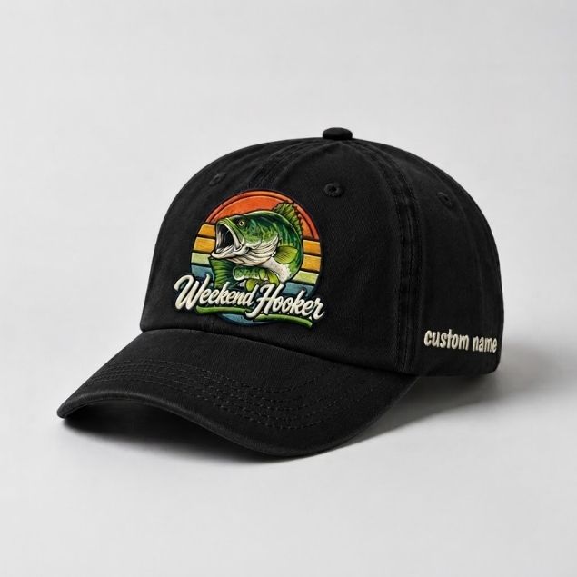 Weekend Hooker Custom Name Largemouth Bass Embroidered Hat