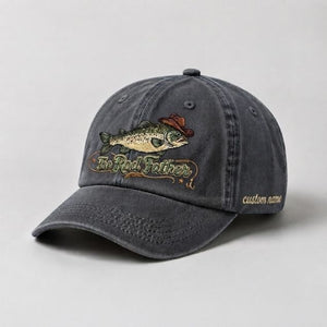 The Rod Father Hat Custom Name Trout Embroidered Hat, Trout Angler Hat Gift - 1