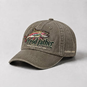 The Rod Father Custom Name Trout Fishing Embroidered Hat, Angler Lifestyle Cap - 6