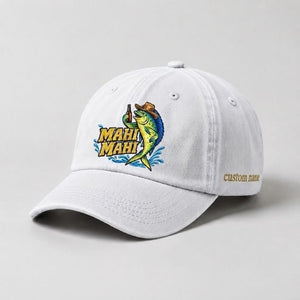 Mahi Mahi Beer Hat Custom Name Embroidered Fishing Cap, Funny Offshore Angler Gift - 4