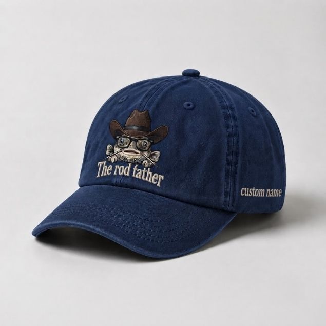 The Rod Father Hat Catfish Fishing Custom Name Embroidered Cap