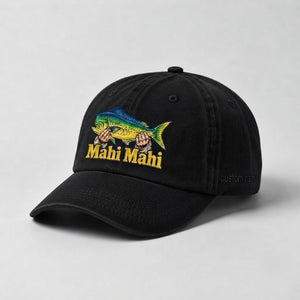 Mahi Mahi Custom Name Embroidered Fishing Hat, Big Catch Fisherman Gift - 2
