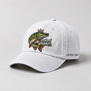 Weekend Hooker Hat Pike Fishing Cap Custom Name Embroidered, Northern Pike Angler Gift - 4