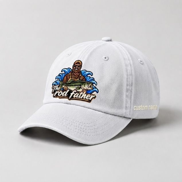 The Rod Father Hat Custom Name Largemouth Bass Embroidered Hat