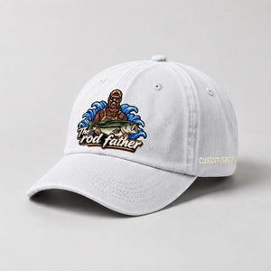 The Rod Father Hat Custom Name Largemouth Bass Embroidered Hat - 4