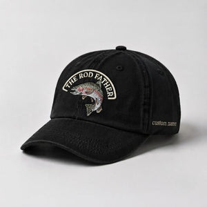 The Rod Father Hat Custom Name Rainbow Trout Embroidered Fishing - 2