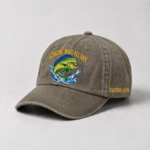Chasing Mahi All Day Custom Name Embroidered Fishing Hat For Offshore Angler - 6