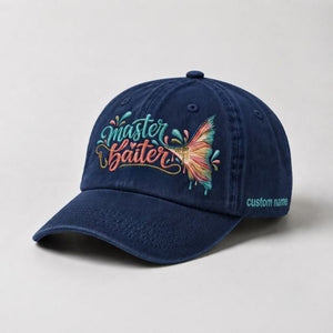 Master Baiter Rainbow Trout Tail Custom Name Embroidered Hat Fishing for Women, Cute Outdoor Gift - 3
