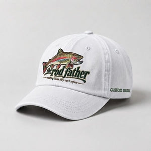 The Rod Father Custom Name Trout Fishing Embroidered Hat, Angler Lifestyle Cap - 4