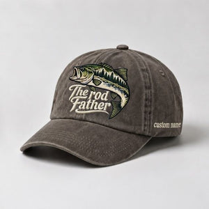 The Rod Father Hat Custom Name Largemouth Bass Embroidered Fishing Hat - 5