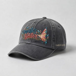 Master Baiter Rainbow Trout Tail Custom Name Embroidered Hat Fishing for Women, Cute Outdoor Gift - 1