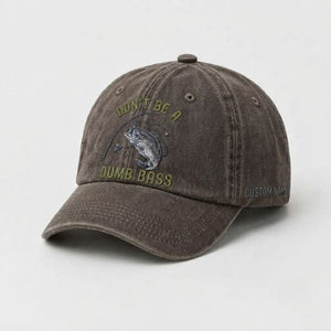 Dont Be A Dumb Bass Hat Custom Name Embroidered Personalized Bass Fishing Dad Hat - 5