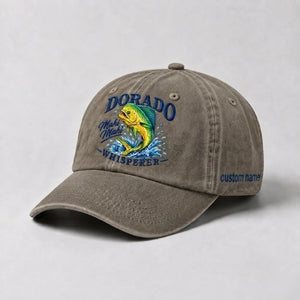 Dorado Mahi Mahi Whisperer Custom Name Embroidered Hat, Mahi Mahi Fishing Hat - 6