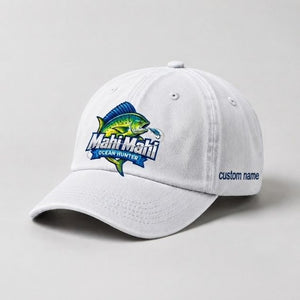 Mahi Mahi Ocean Hunter Custom Name Embroidered Fishing Hat, Offshore Angler Hat - 4