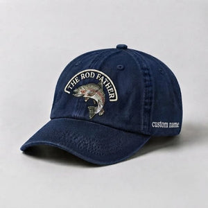 The Rod Father Hat Custom Name Rainbow Trout Embroidered Fishing - 3