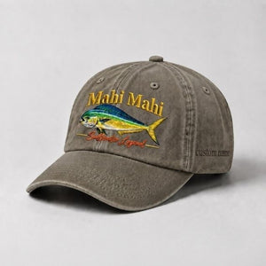 Mahi Mahi Saltwater Legend Custom Name Embroidered Hat Fishing Hat, Dorado Fish Cap - 6