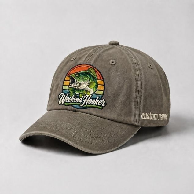 Weekend Hooker Custom Name Largemouth Bass Embroidered Hat