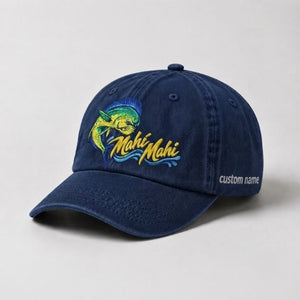 Mahi Mahi Custom Name Embroidered Fishing Hat, Offshore Angler Gift - 3