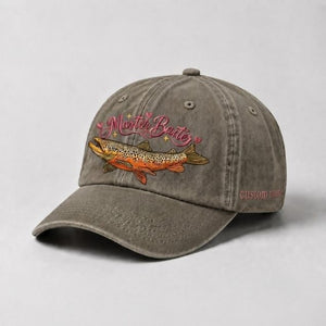 Master Baiter Hat Brown Trout Embroidered Custom Name Fishing Cap For Women - 6