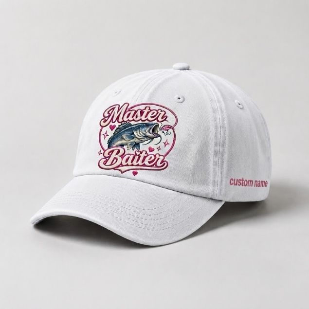 Master Baiter Hat Custom Name Catfish Fishing Embroidered Hat For Woman