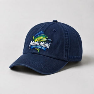 Mahi Mahi Ocean Hunter Custom Name Embroidered Fishing Hat, Offshore Angler Hat - 3