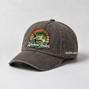 Weekend Hooker Custom Name Largemouth Bass Embroidered Hat - 5
