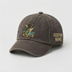 Pike Hat, Custom Pike Chaser Embroidered Cap, Personalized Fisherman Gift, Vintage Washed Cotton Dad Hat, Fishing Merch - 5