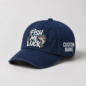 Custom Catfish Fish Me Luck Hat, Embroidered Fishing Cap, Personalized Fisherman Gift, Vintage Dad Hat, Outdoor Sport Hat, Fishing Lover - 3