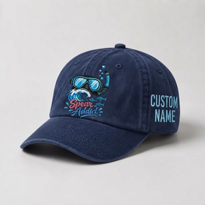 Spear Addict Hat for Women, Personalized Scuba Diving Hat, Custom Name Embroidered Cap, Spearfishing Gift, Ocean Lover Baseball Hat - 3