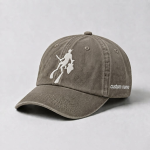 Spearfishing Hats For Women, Custom Embroidered Baseball Cap, Personalized Freediving Gift, Vintage Washed Cotton Dad Hat, Outdoor Gear - 6