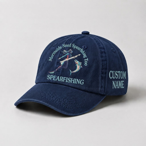 Mermaids Need Spearguns Too Hat for Women, Custom Spearfishing Hat for Women, Personalized Dive Embroidery Cap, Gift for Her - 3