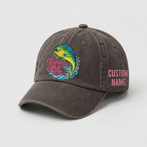 Fishing Mode On Hat For Women, Custom Fishing Hat For Women, Personalized Mahi Mahi Embroidery Cap,  Gift For Her - 5