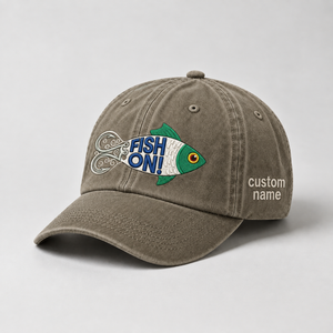 Custom Fish On Fishing Hat, Embroidered Bass Cap, Personalized Fisherman Gift for Him, Dad Fishing Hat, Outdoor Fishing Lovers Cap - 6